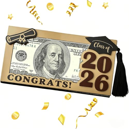 MONNCHA Graduation Gifts 2026 Money Holder, Wooden Graduation Money Cash Envelope Box for Class of 2026 Senior College University Graduates Student Holiday Gifts With Tassels - Image 1