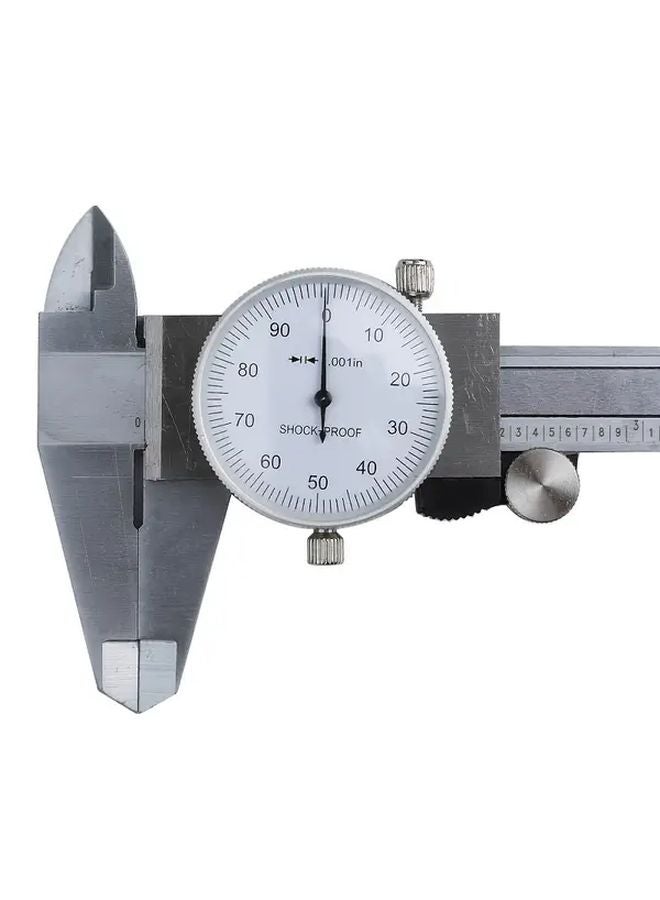High Precision Carbon Steel Vernier Caliper With Dial Indicator 0 6 Inch Black White - Image 4