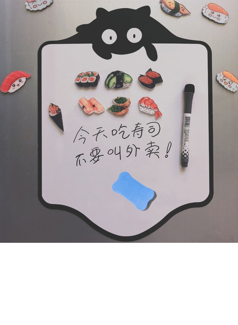 Magnetic Self-Adhesive Whiteboard Set With Eraser And Pen 40x30cm Message Board Suitable For Refrigerators Kitchens and Storage Cabinets - Image 1