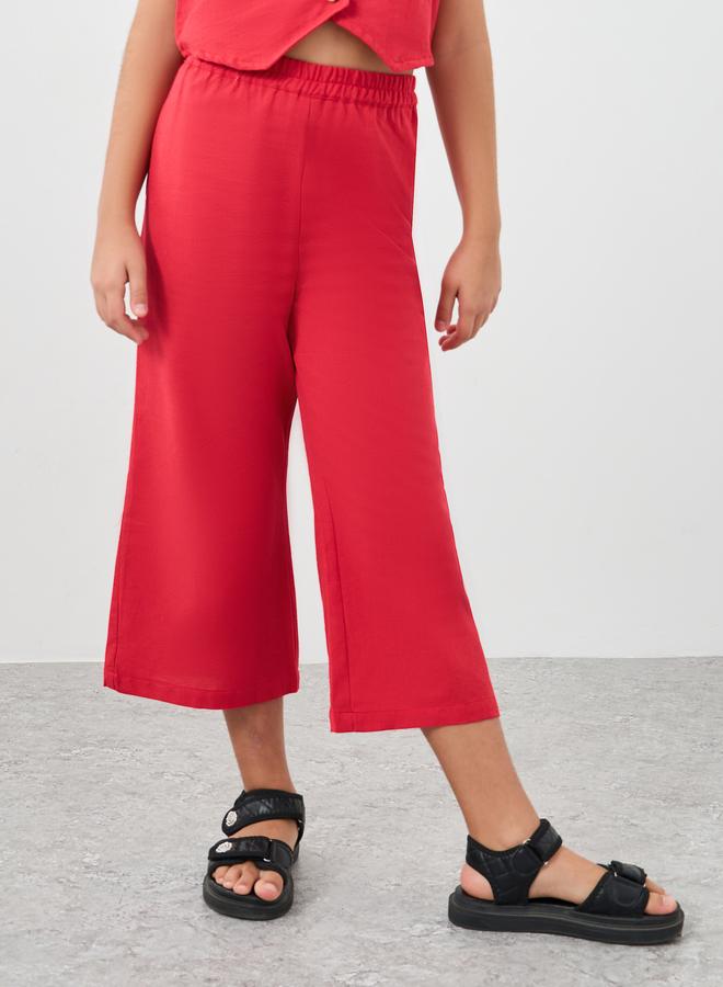 Styli Red Cotton Vest and Culottes Set - Image 4