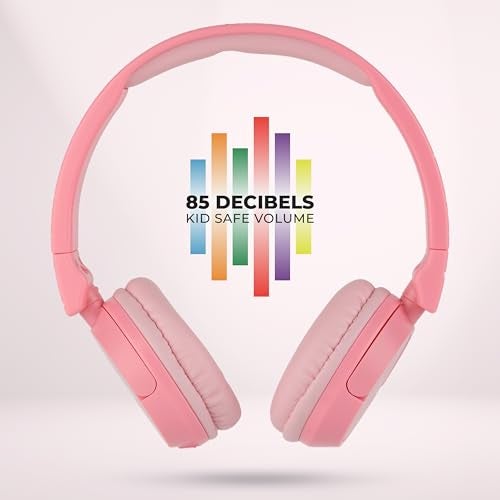 Altec Lansing - Kid Safe 2-in-1 Bluetooth Headphones, Safe Volume Limiting, Foldable Design, Enjoy Audio and Protect Your Child's Hearing (Pink) - Image 3