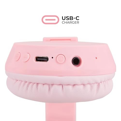 Altec Lansing - Kid Safe 2-in-1 Bluetooth Headphones, Safe Volume Limiting, Foldable Design, Enjoy Audio and Protect Your Child's Hearing (Pink) - Image 5