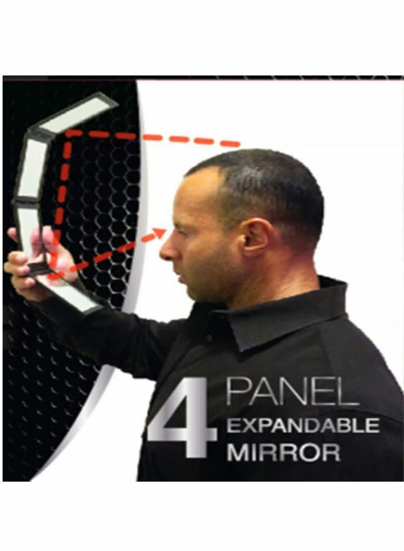 نيبمينينت Four Panel Folding Mirror 4 Sided Foldable Makeup Handheld Compact Tabletop for Self Styling and Hair Cutting Shaving Easy to See Your Back Head  - Image 4