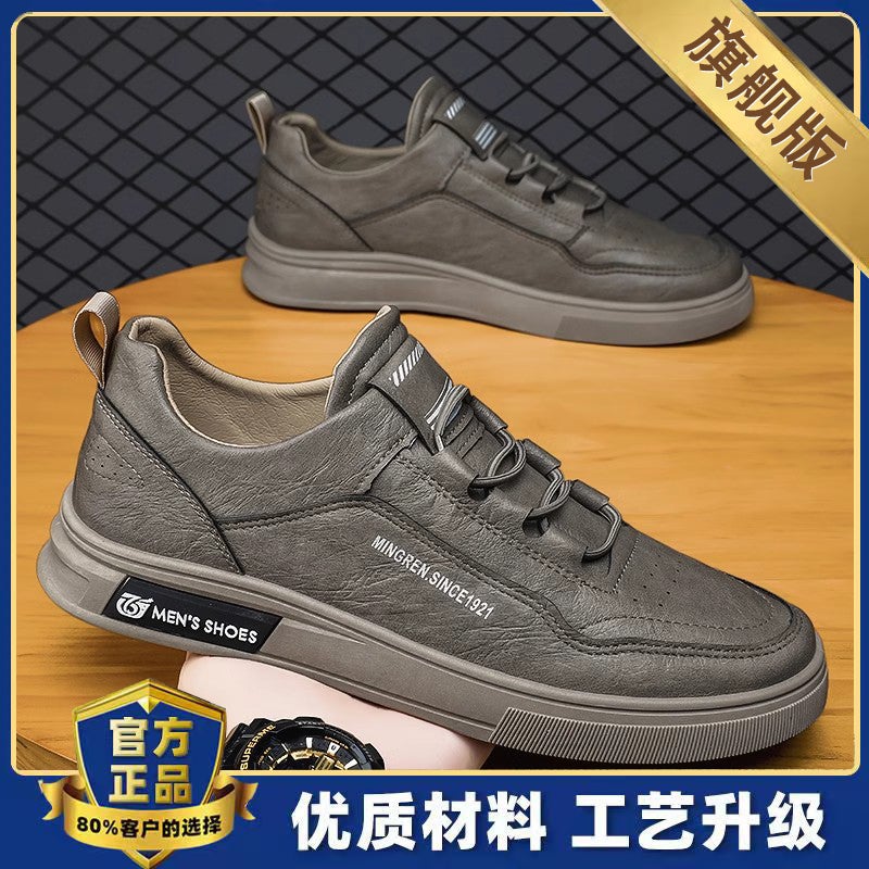 Men'S Shoes Spring Black Labor Protection Work Sneakers Men'S Kitchen Work Casual Leather Shoes - Image 1