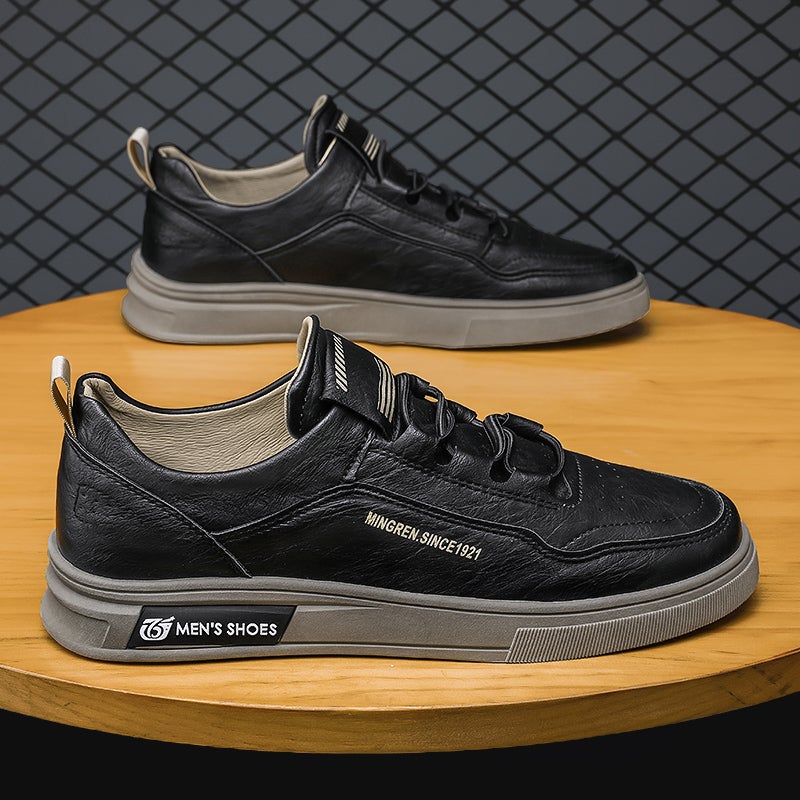 Men'S Shoes Spring Black Labor Protection Work Sneakers Men'S Kitchen Work Casual Leather Shoes - Image 3