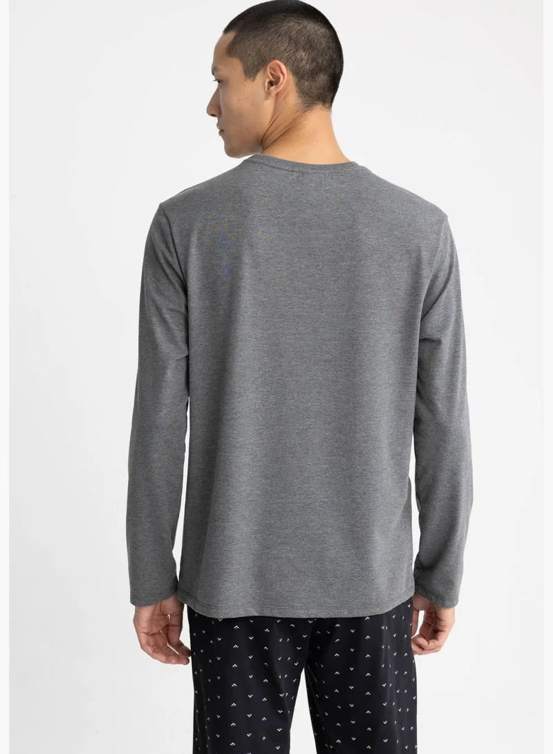 DeFacto Man Crew Neck Long Sleeve Homewear Knitted Tops