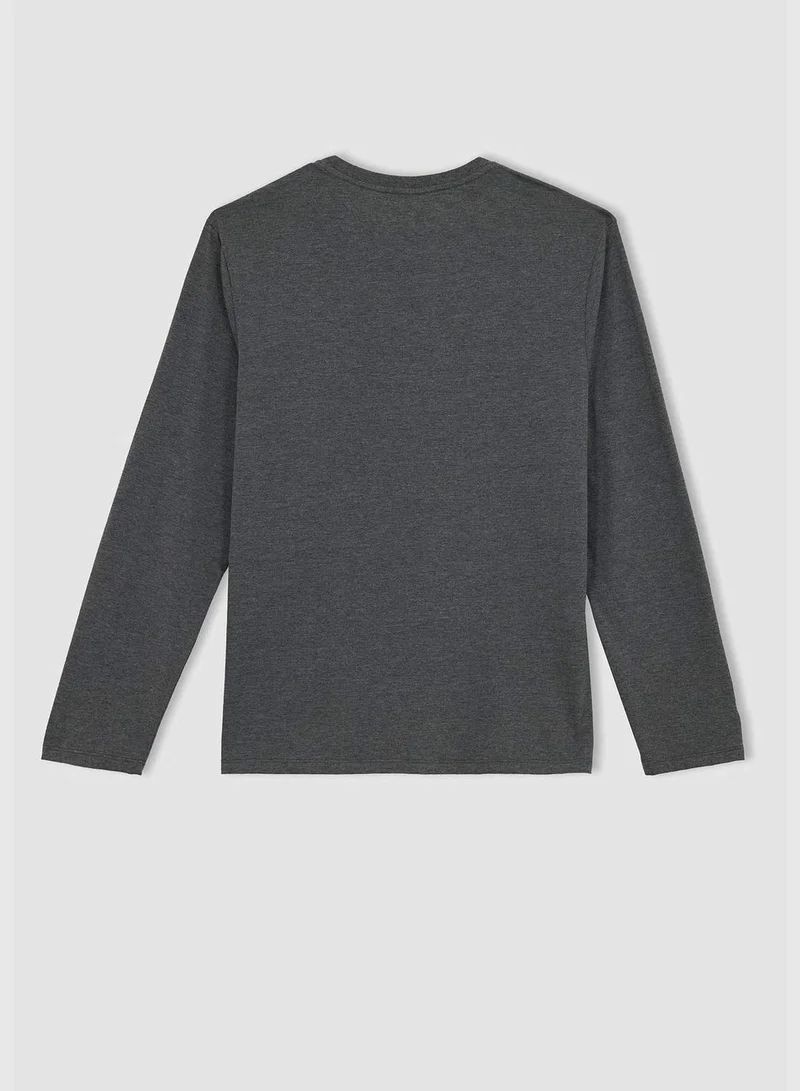 DeFacto Man Crew Neck Long Sleeve Homewear Knitted Tops