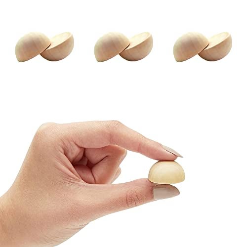 hesmartly 100pcs Half Wood Balls 1 Inch Diameter Unfinished Natural Mini Half Ball Split Wood Balls for DIY Projects and Craft Supplies - Image 3