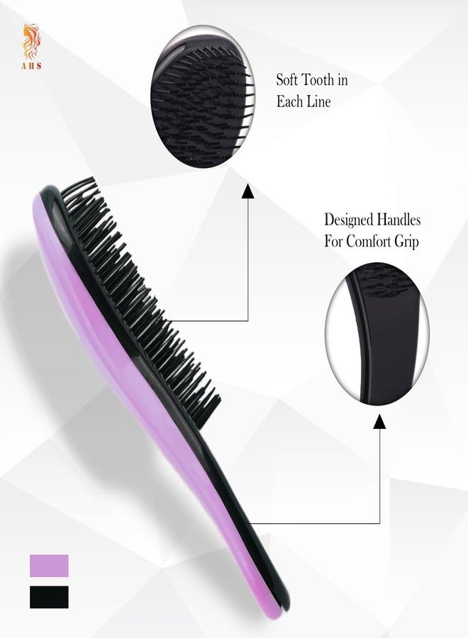 فرشاة فك تشابك الشعر من AHS للنساء والرجال والبالغين - فرشاة فك تشابك الشعر - فرشاة إزالة العقد والتشابك - مشط للشعر الجاف والمبلل والمجعد (لون عشوائي) - Image 4