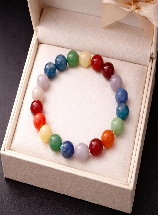 Sukhad 7 Chakra Bracelet for Men & Women | Natural Healing Crystal Beads | Energy Balancing Yoga Meditation Bracelet | Adjustable Elastic Stone for Positive Energy & Gift - Image 5