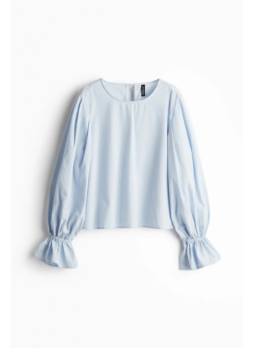 H&M Tie-Detail Cotton Blouse