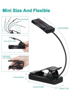 LOOPITYS Book Reading Light USB LED Rechargeable Table Lamp For Reading Desk Lamp Double-head Eye-Care Book Reading Lamp 3 Color 3 Brightness Night Light Lamp  - Image 5