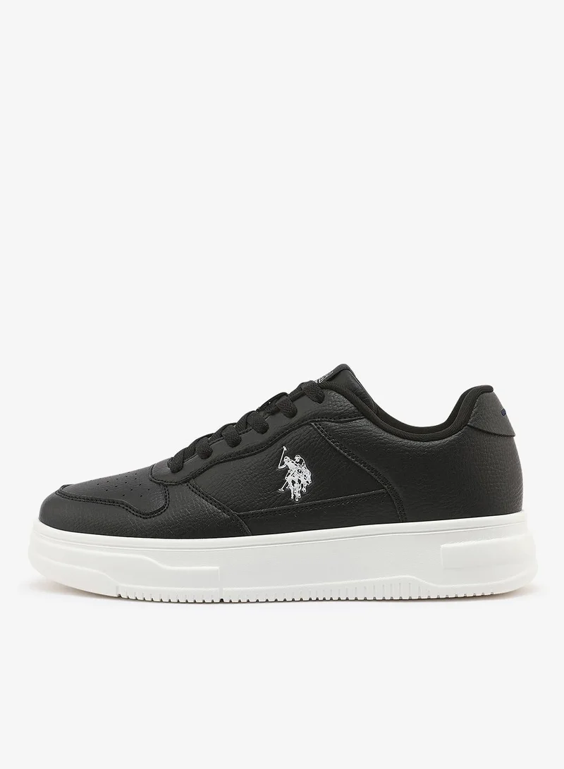 U.S. Polo Assn. black Men's Black Low-Top Sneakers - Stylish Casual Shoes with Grey and Tan Accents, Durable and Stylish Casual Footwear for Men | Best Price UAE
