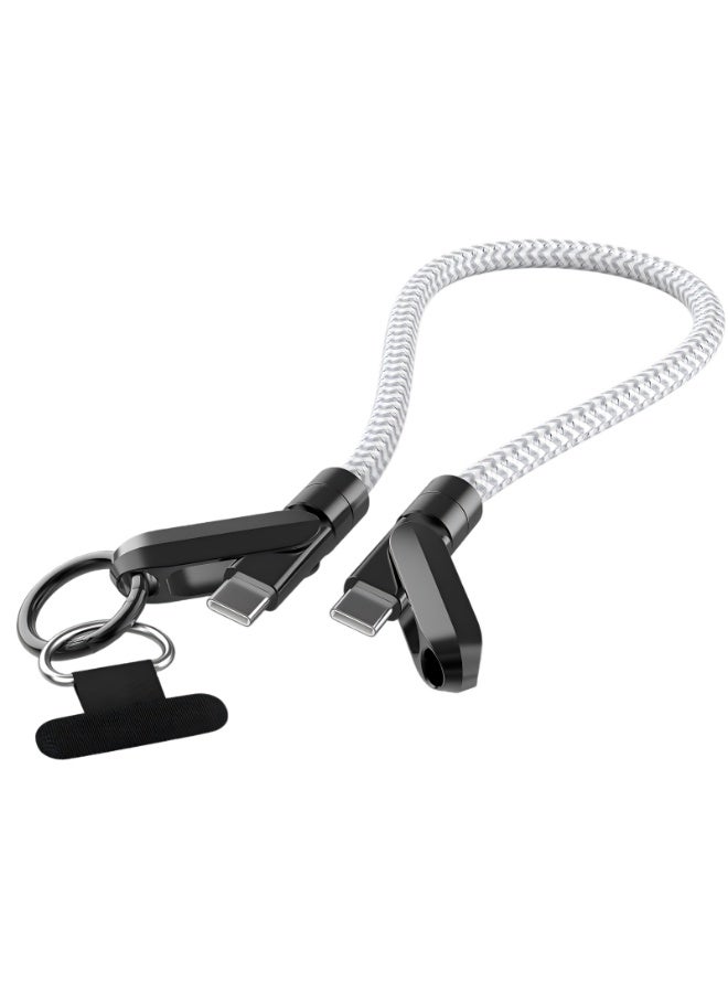كابل شحن سريع USB-C إلى USB-C بقدرة 60 واط، 5 أمبير، بطول 30 سم، يُعلق على المعصم، مصمم للاستخدام اليومي دون الحاجة لليدين، كابل من النوع C مضفر من النايلون المقاوم للانحناء، لشحن آمن ومتين وموثوق، مثالي لهواتف سامسونج جالاكسي S21 / S22 / S23 / S24، وآيفون 15 / 16 / 17 برو، وأوبو، وفيفو، وهونر. - Image 5
