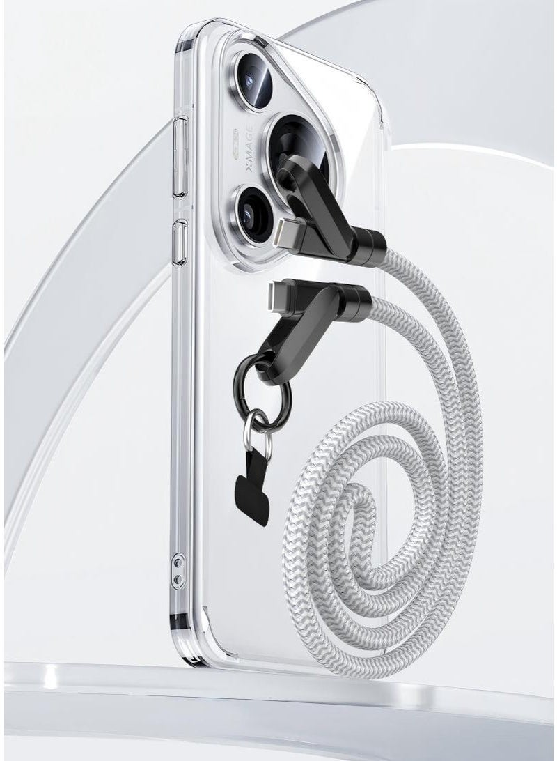 كابل شحن سريع USB-C إلى USB-C بقدرة 60 واط، 5 أمبير، بطول 30 سم، يُعلق على المعصم، مصمم للاستخدام اليومي دون الحاجة لليدين، كابل من النوع C مضفر من النايلون المقاوم للانحناء، لشحن آمن ومتين وموثوق، مثالي لهواتف سامسونج جالاكسي S21 / S22 / S23 / S24، وآيفون 15 / 16 / 17 برو، وأوبو، وفيفو، وهونر. - Image 4