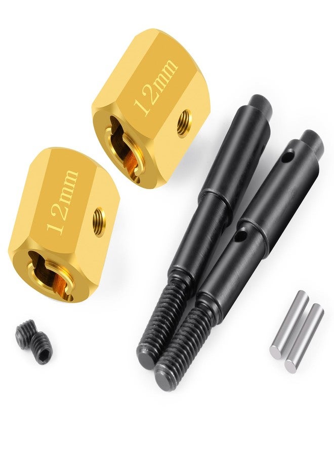 QUE-T Extended 12mm Brass Wheel Hex Hub Adapter with Portal Stub Axles for 1:10 Redcat Ascent RC Car - Image 4