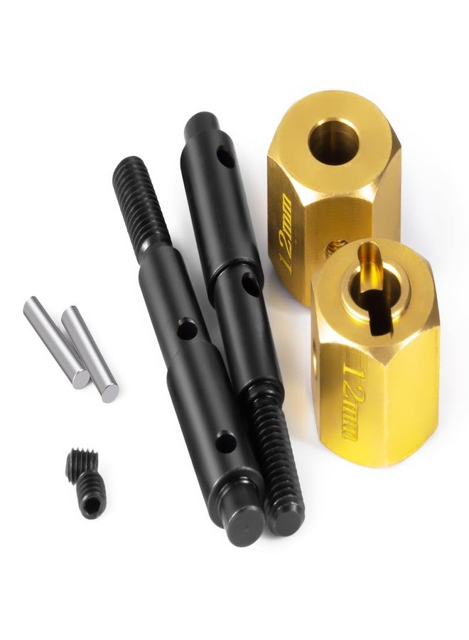 QUE-T Extended 12mm Brass Wheel Hex Hub Adapter with Portal Stub Axles for 1:10 Redcat Ascent RC Car - Image 3