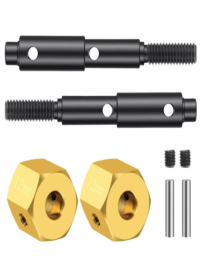 QUE-T Extended 12mm Brass Wheel Hex Hub Adapter with Portal Stub Axles for 1:10 Redcat Ascent RC Car - Image 5