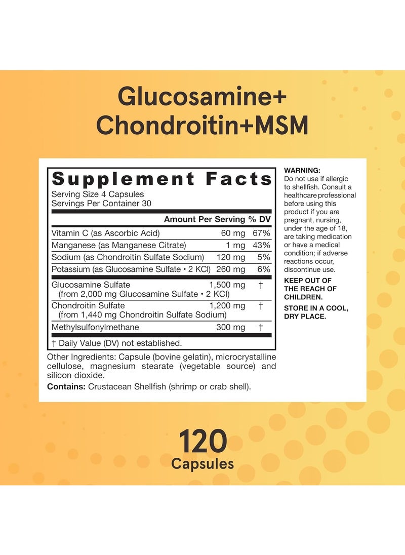 jarrow formulas - Glucosamine + Chondroitin + MSM - 120 Capsules - Image 1