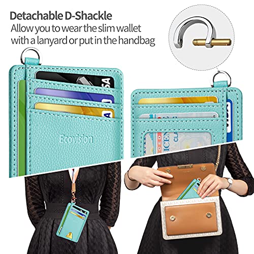 EcoVision Slim Minimalist Front Pocket Wallet, RFID Blocking Credit Card Holder Wallet with Detachable D-Shackle for Men Women - Image 3