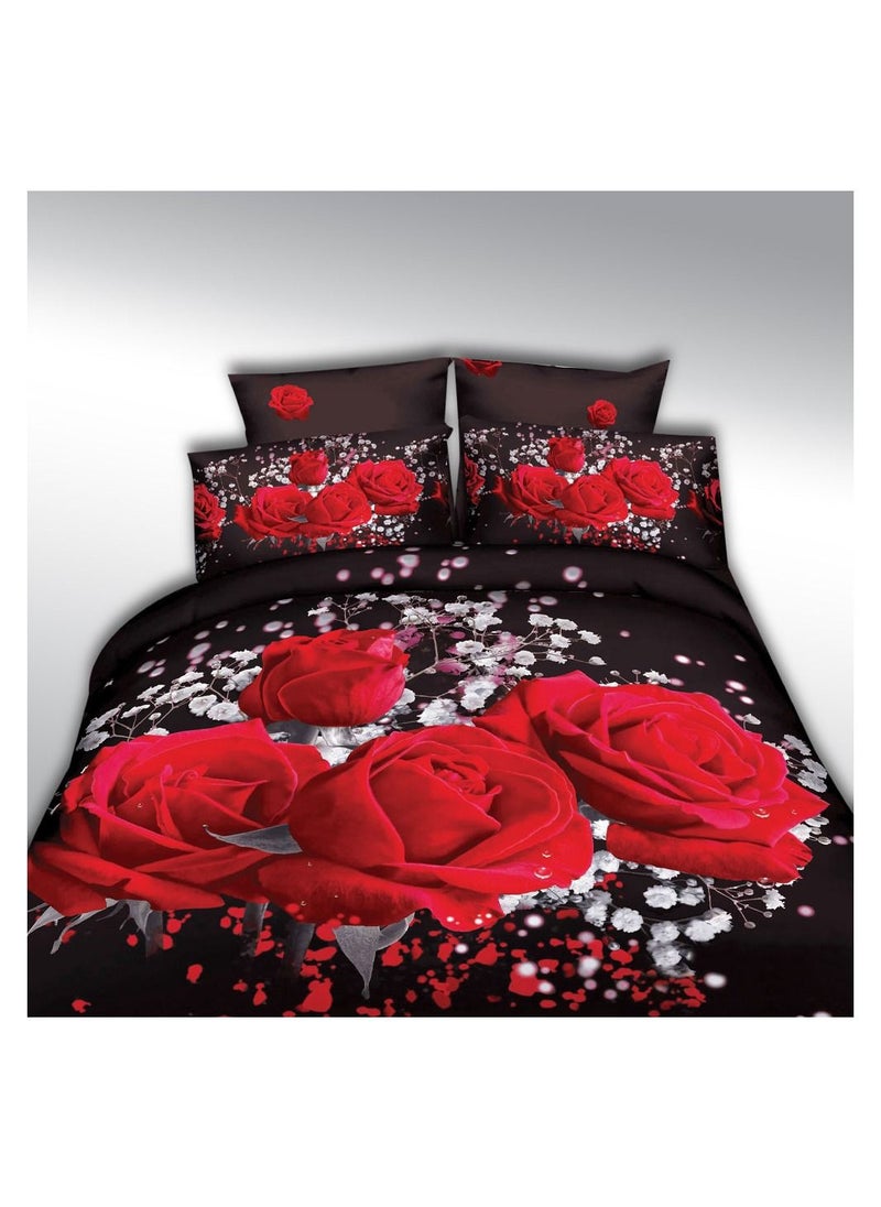 Family Bed - Flat Bed sheet Set Cotton Satin 4 pieces size 240 x 250 cm Model 4012 from Family Bed - Image 1