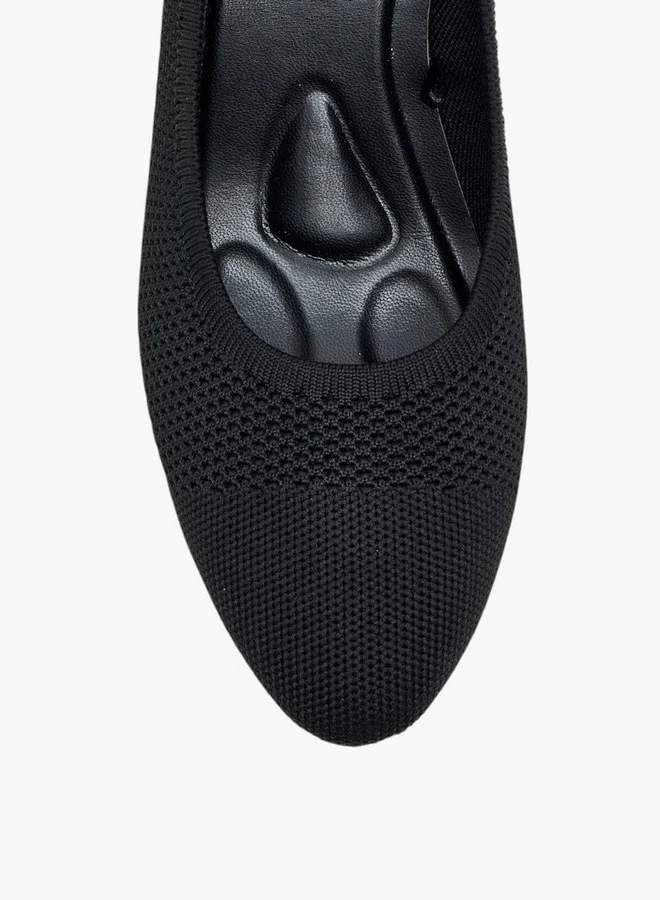 Le Confort Women's Flyknit Textured Slip-On Pumps with Cone Heels