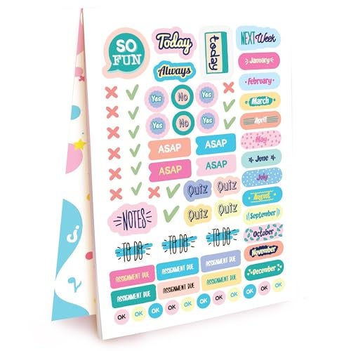 Doodle 10 Pages Sticker Booklet with 500+ Fun, Quirky and Colourful self Adhesive Stickers | Perfect for Girls, Kids, Teens, Adults (Study Well Stickers) - Image 1