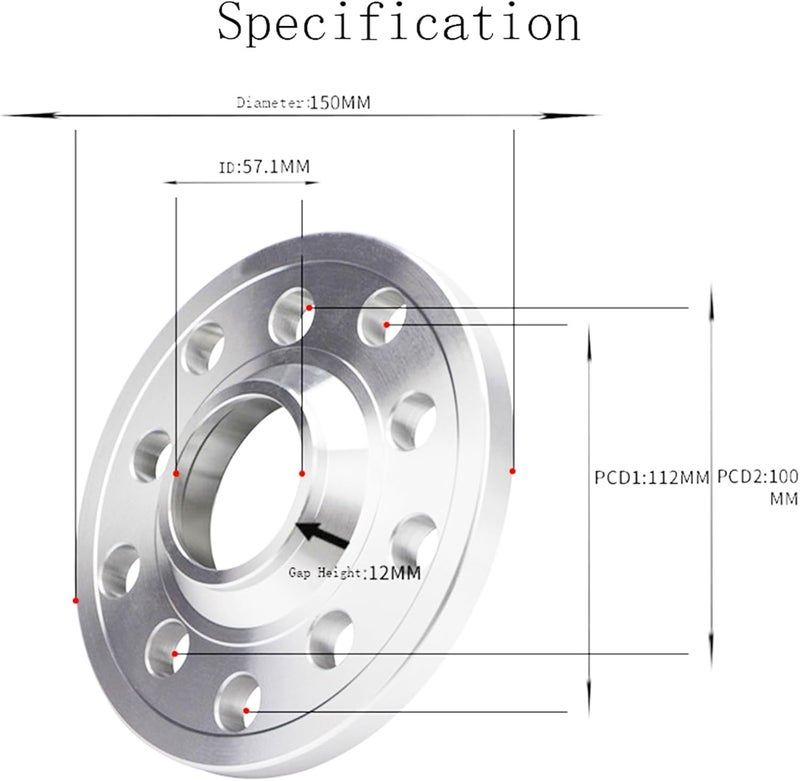 Vuzmode 2PCS Hub-Centric Wheel Spacers for Volkswagen - Image 2