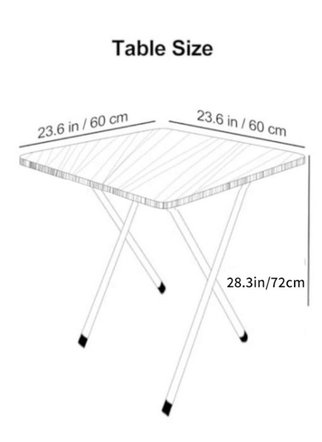 GGEROU - Folding Table, Foldable Camping Table, Outdoor Picnic Table, Dinner Folding Table with Wooden Top and Metal Frame, 60 * 60 * 72cm - Image 1