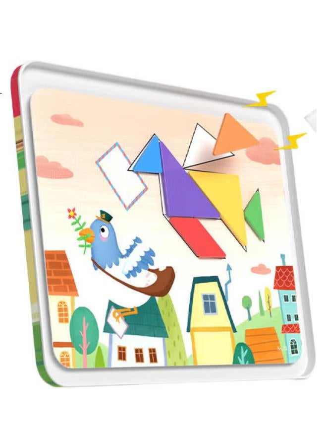 Pinwheel Magnetic Tangram Puzzle For First Grade Elementary School Students, Educational Magnetic Tiles, Children'S Toy, Kindergarten, Square World - Image 3