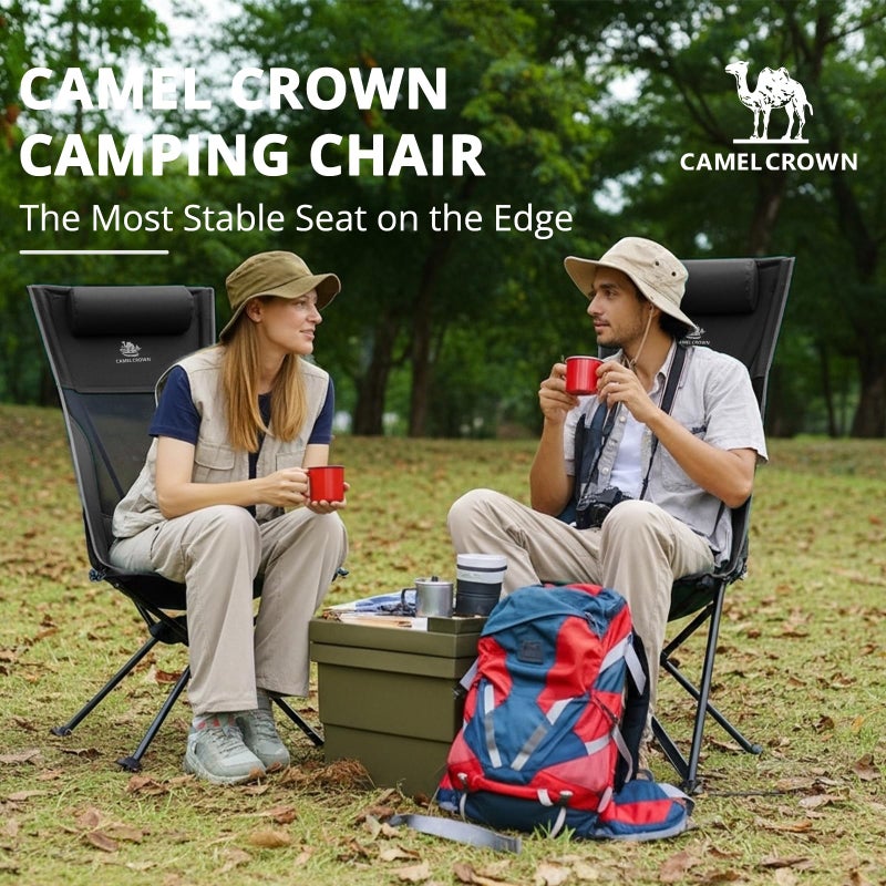 CAMEL CROWN High Back Camping Chair with Pillow Design, Folding Compact Backpacking Chair, Stable Portable Chair for Outdoor Camp, Travel, Beach, Picnic, Festival, Hiking - Image 4