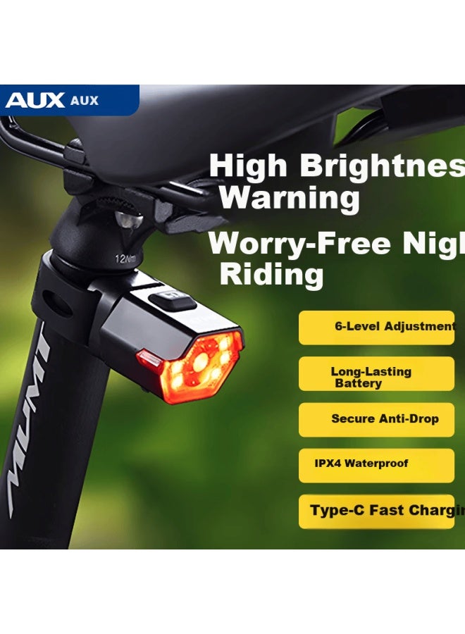 Oaks Aux Bicycle Light Mountain Road Bike Tail Light Multi-mode Adjustable Rechargeable Night Riding Accessory - Image 1