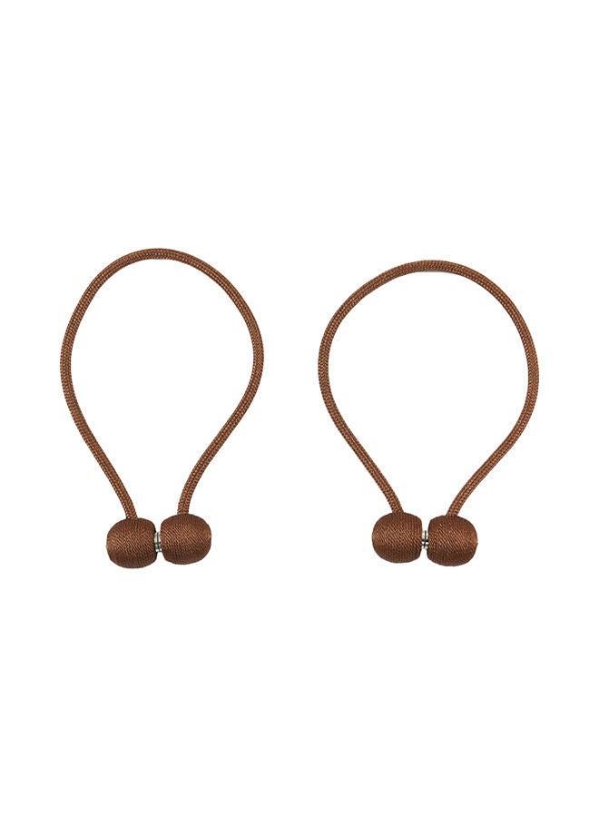 NIBEMINENT 2-Piece Strong Magnetic Twist Ties Magnet Cord Winder Set Coffee - Image 1