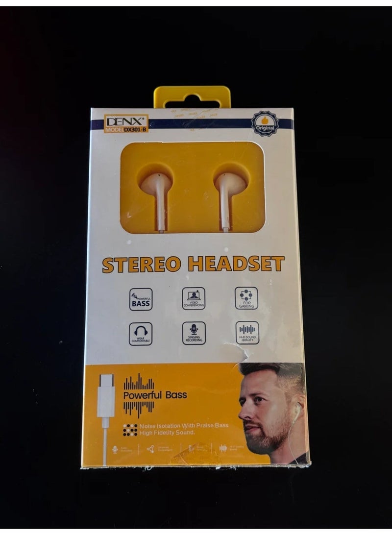 DENX DX301-B Stereo Type-C Headset – HI-FI Sound, Deep Bass, Noise Isolation, 120cm Cable - Image 2