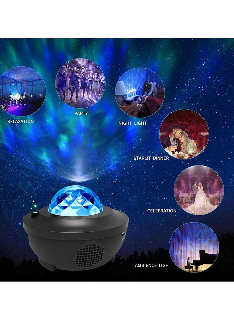 Star Light Projector Led Night Light 2 in 1 Starry Light & Ocean Wave Projector with Remote Control 10 Colors Changing Music Player with Bluetooth Dimmable Best Gift for Kids & Adults - Image 2