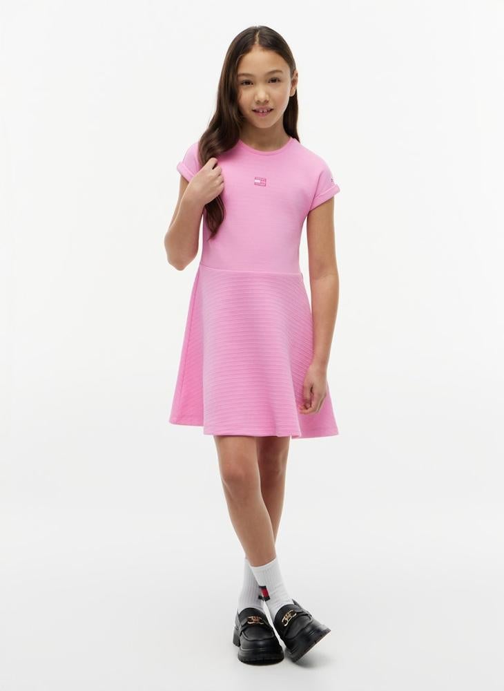 TOMMY HILFIGER Tonal Flag Logo Skater Dress - Image 1