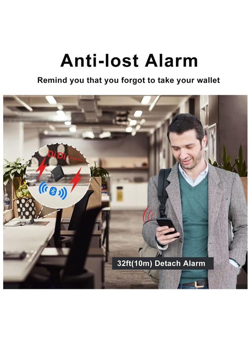 KASTWAVE Smart Wallet With Tracker, Slim Wallet with Bluetooth Tracker - Stylish Mens Credit Card Holder, Anti-Lost GPS Finder, Large Capacity Dad Wallet with Zipper (Black) - Image 5