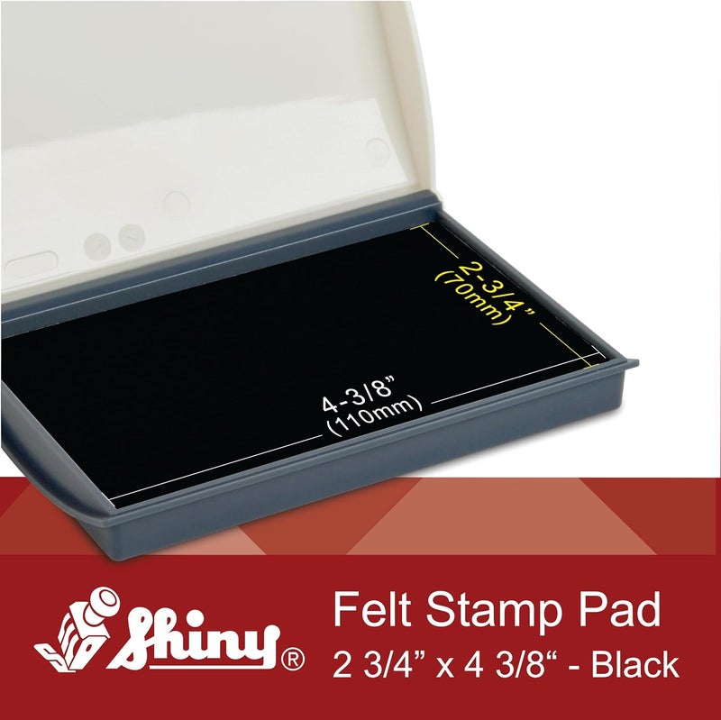 Shiny Black Ink Stamp Pad, 2-3/4" by 4-3/8" Surface Area, Felt Stamp Pad with Black Water-Based Stamp Ink - Image 2