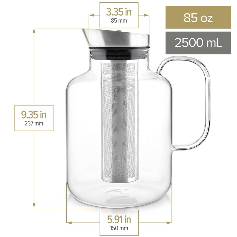 Teabloom 100% Plastic-Free Extra-Large Multi-Brew Borosilicate Glass Teapot + Kettle + Pitcher â€“ Steep and Serve Hot Tea, Iced Tea, Cold Brew Tea and Fruit Infused Water â€“ Legacy Tea Maker - Image 4
