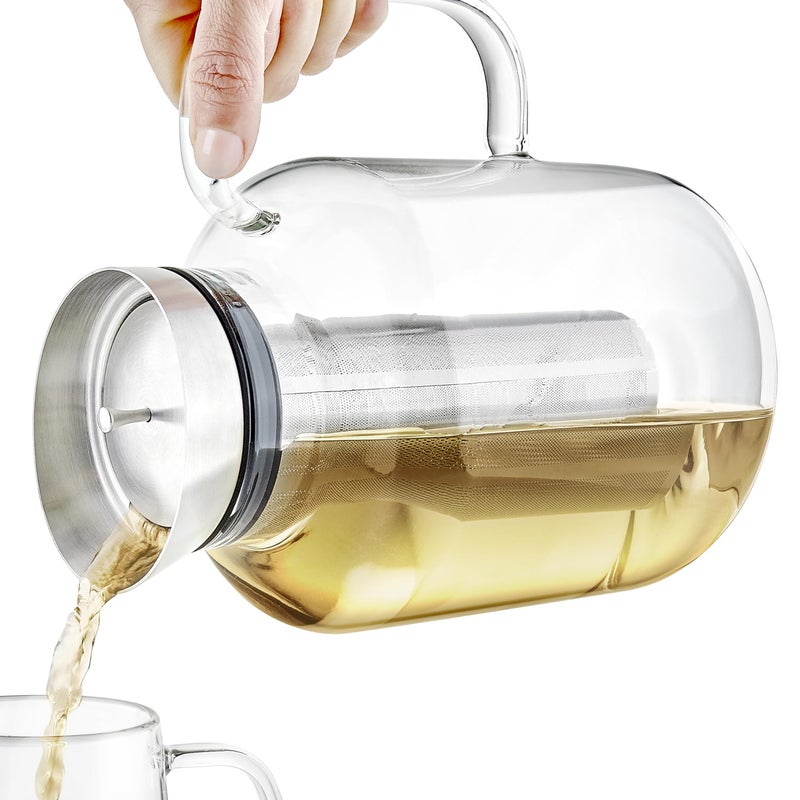 Teabloom 100% Plastic-Free Extra-Large Multi-Brew Borosilicate Glass Teapot + Kettle + Pitcher â€“ Steep and Serve Hot Tea, Iced Tea, Cold Brew Tea and Fruit Infused Water â€“ Legacy Tea Maker - Image 3
