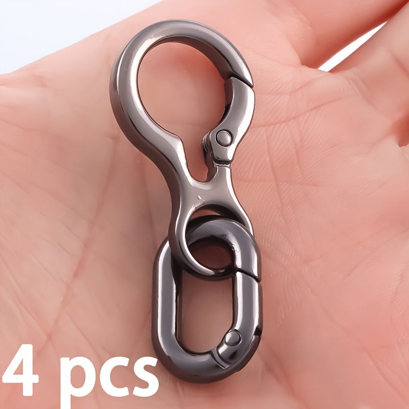 Light Golden Metal Double Open Swivel Snap Hooks 4Pcs Keychain Clip Set - Image 5