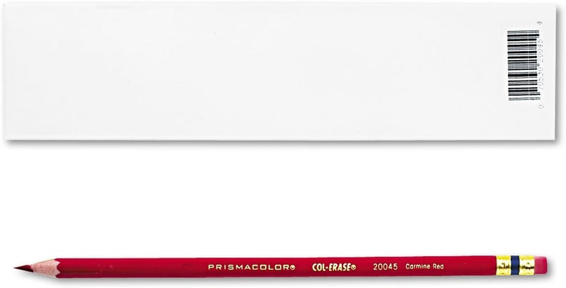 Prismacolor Col-Erase Colored Pencils with Eraser, Carmine Red, 12-Count - Image 1