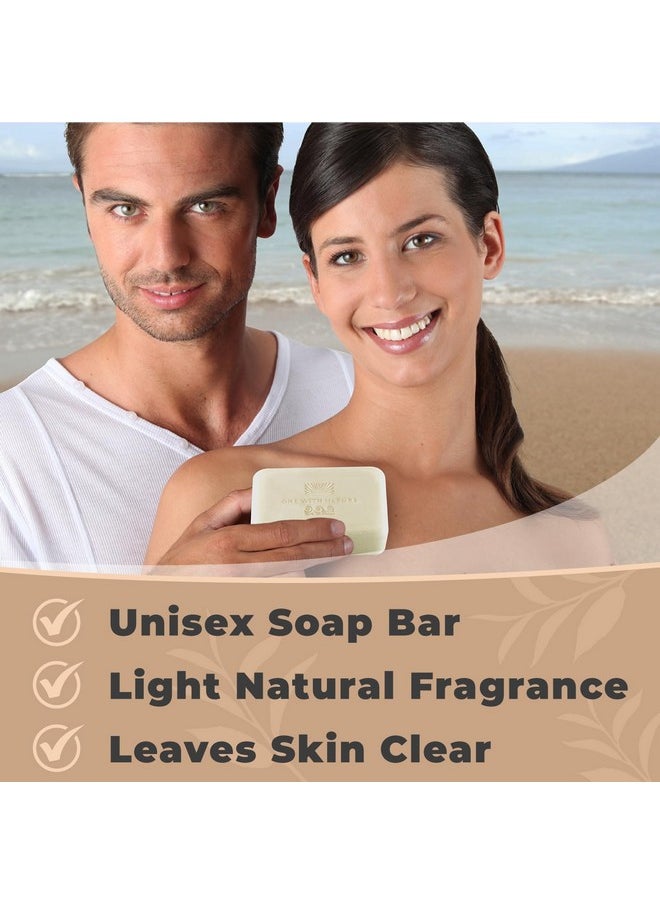 ONE WITH NATURE One With Nature Dead Sea Mineral Salt Soap 4oz 3Pk with Argan Oil & Shea Butter - Dead Sea Salt Contains Magnesium, Sulfur & 21 Essential Minerals - All Skin Types, Acne, Eczema - Fragrance Free  - Image 4