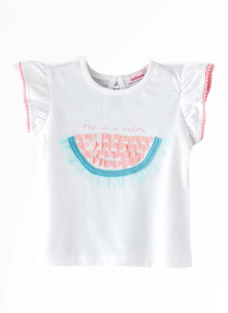 جيلين Sunshine Squad: Girls' Comfy Cotton Tees Playful Prints & Summer Fun