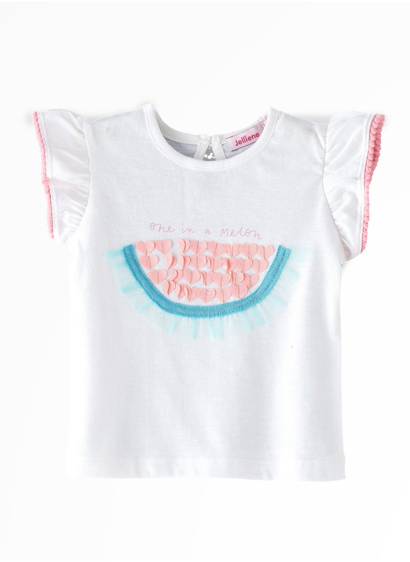 Jelliene Sunshine Squad: Girls' Comfy Cotton Tees Playful Prints & Summer Fun  - Image 1