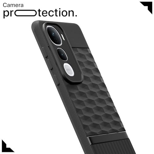 Pikkme Back Cover for Vivo Y400 5G Camera Protection 3D Hexa Cube Design Silicone Protective Bumper Case (Black) - Image 5