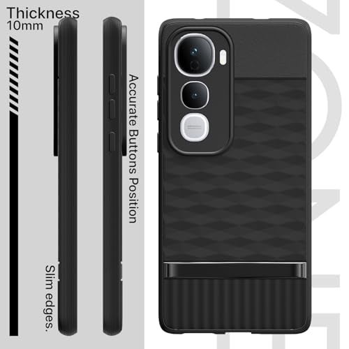 Pikkme Back Cover for Vivo Y400 5G Camera Protection 3D Hexa Cube Design Silicone Protective Bumper Case (Black) - Image 3