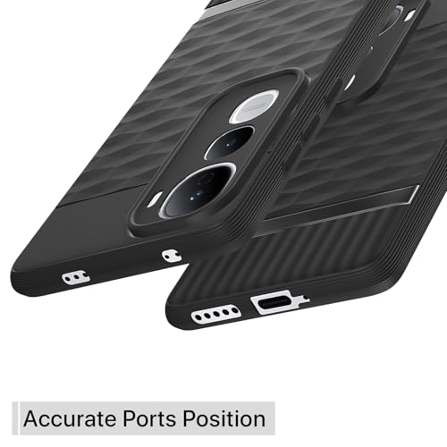 Pikkme Back Cover for Vivo Y400 5G Camera Protection 3D Hexa Cube Design Silicone Protective Bumper Case (Black) - Image 4