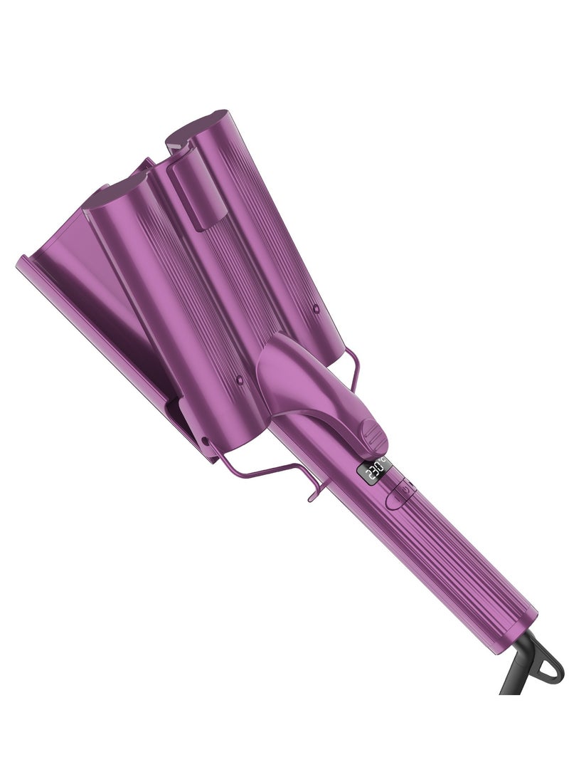 general Curling iron hair straightener curling wand LCD display wave curls 30mm UK plug - Image 1