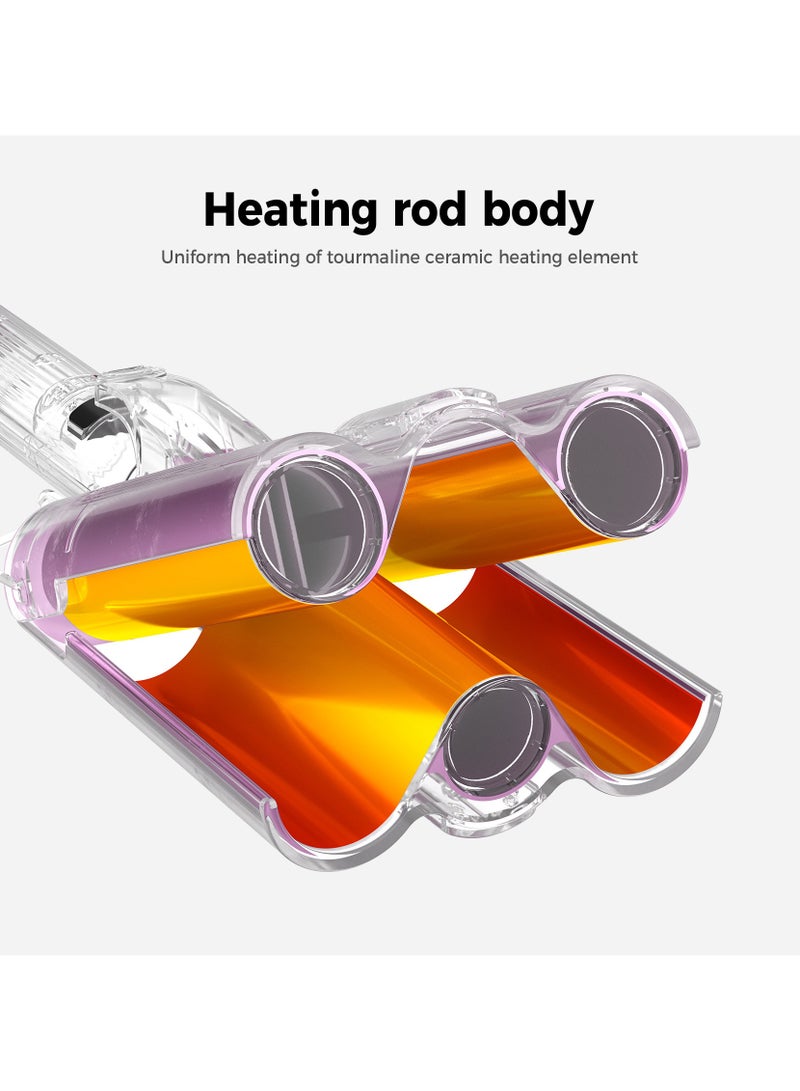 general Curling iron hair straightener curling wand LCD display wave curls 30mm UK plug - Image 4